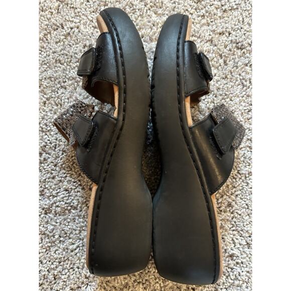 Clarks Black Snakeskin Leather Slip On Comfort Wedge Sandals Delana Fenela 6.5M‎ - Picture 7 of 9